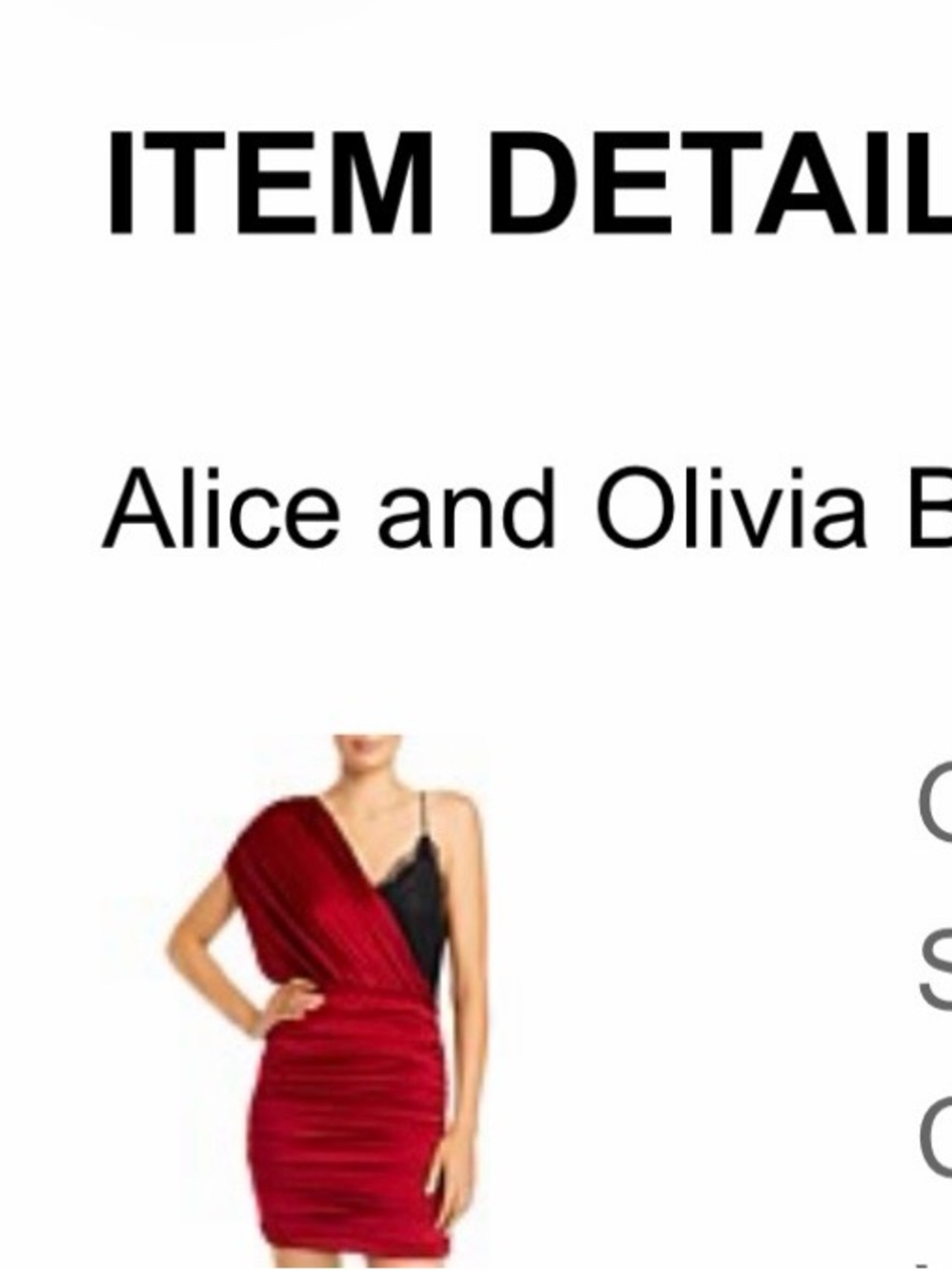 Alice + Olivia Red Satin Slip Dress with Black Lace